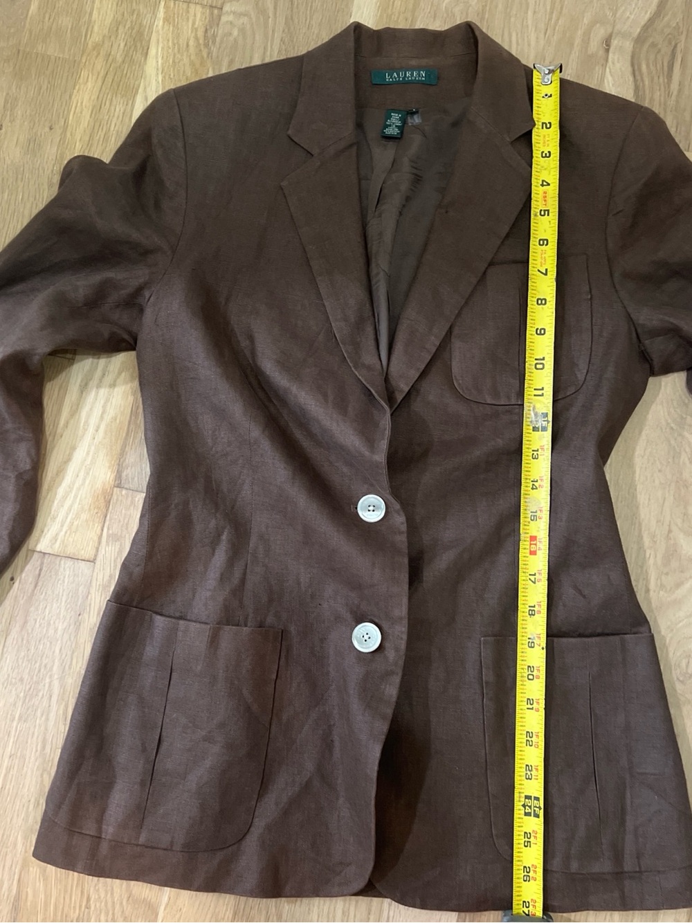 Lauren Ralph Lauren Brown Single-Breasted Blazer - Picture 6 of 7